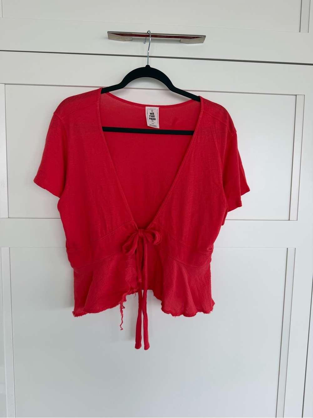 We The Free Red Tie-Front Women’s Top